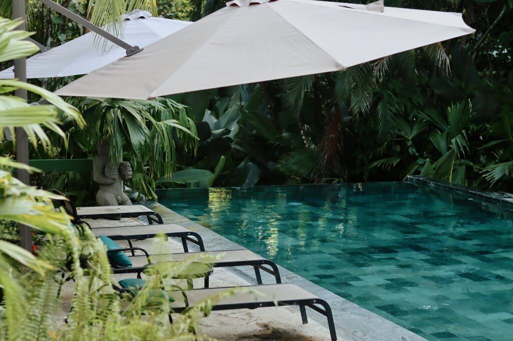 The infinity pool at The Falls Boutique Hotel, Costa Rica.